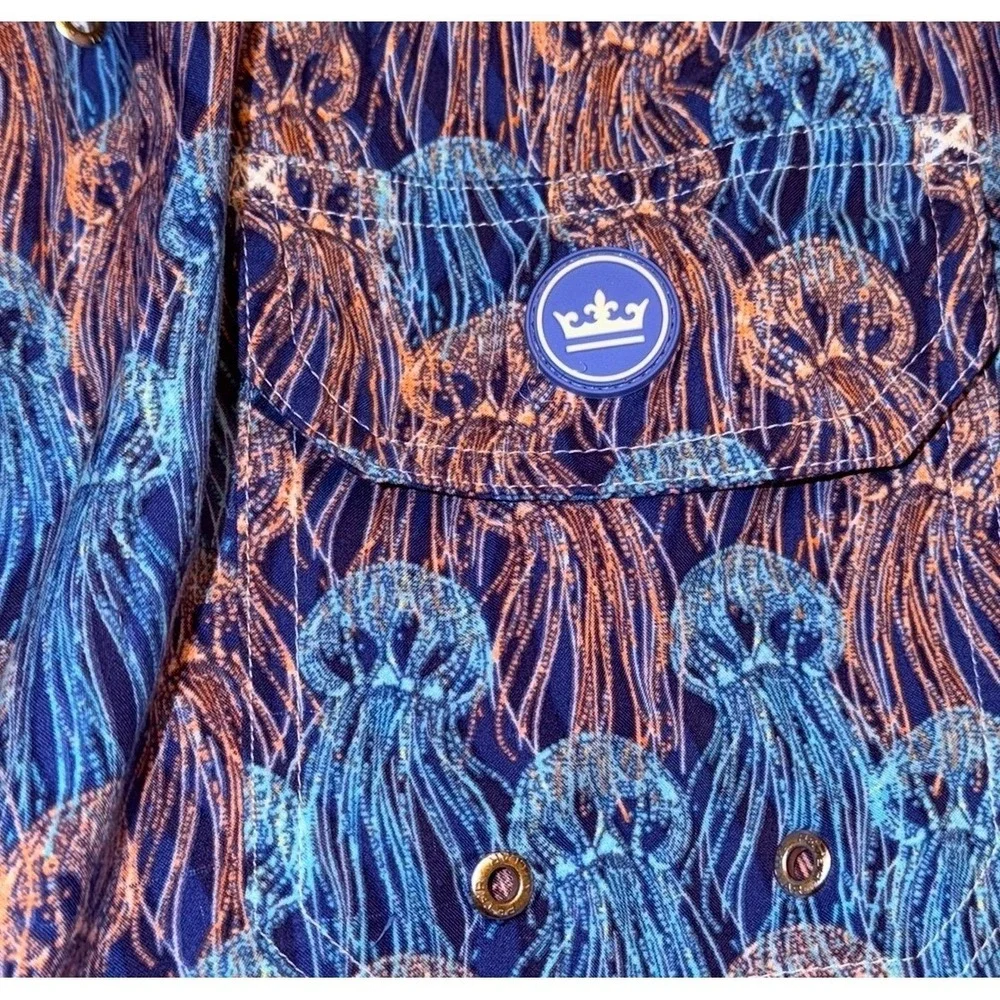 Peter Millar Seaside Swim Trunks Mens Small Jellyfish Lined Drawstring Shorts